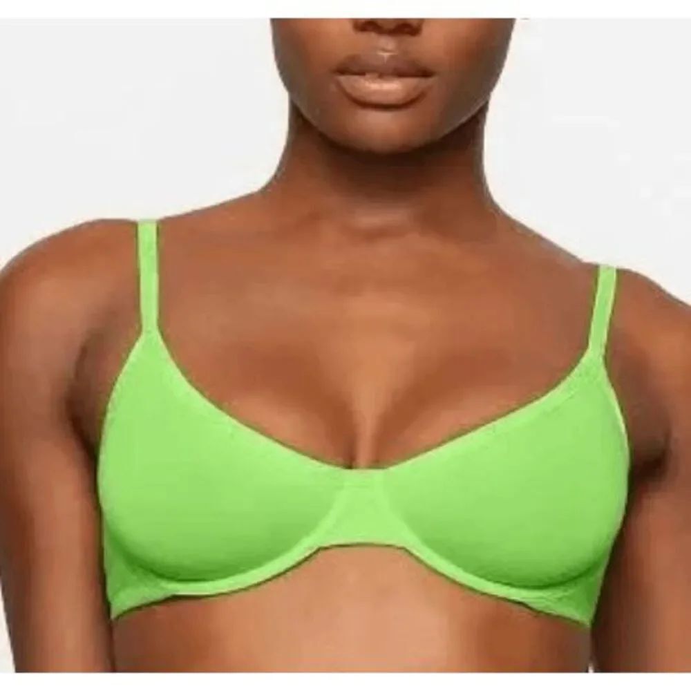 SKIMS Logo Underwire Demi Bra in Stretch-cotton size 40D